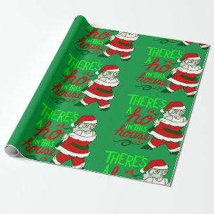ugly christmas santa claus ho house wrapping paper