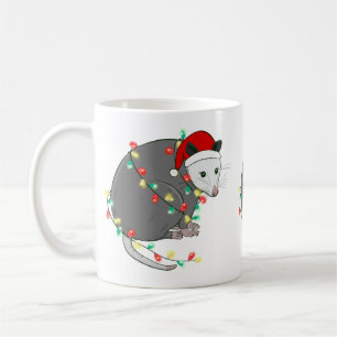 ugly christmas santa claus opossum coffee mug