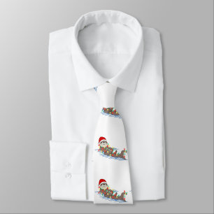 ugly christmas santa claus otter tie