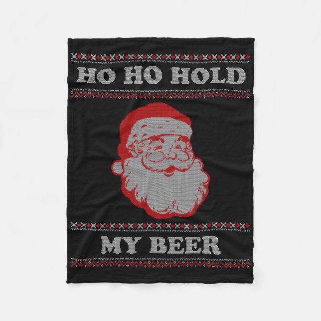Ugly Christmas Santa  Fleece Blanket (Front)