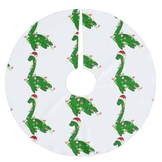 ugly christmas santa Loch ness Monster Brushed Polyester Tree Skirt (Front)