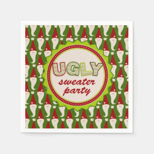 Ugly Christmas Santa Sweater Cocktail Napkins