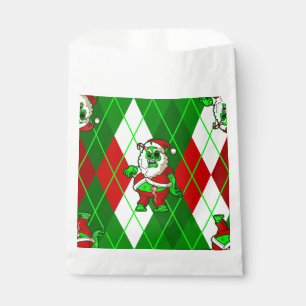 ugly christmas santa zombie argyle  favour bags