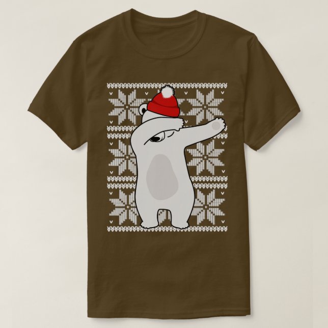UGLY CHRISTMAS SHIRT Dabbing Polar Bear Dab  (Design Front)