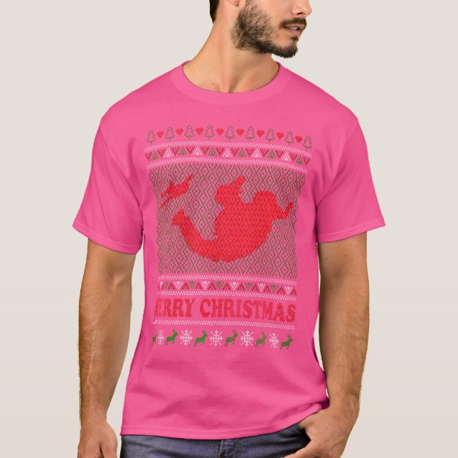 Ugly Christmas 	 Skydiving Shirt Parachuting T Shi (Front)