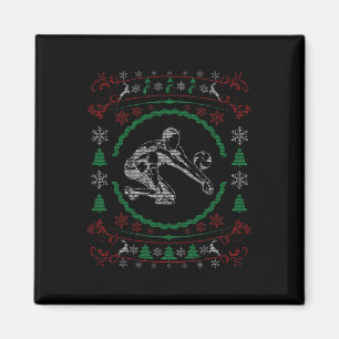 Ugly Christmas Style Volleyball Funny Xmas Magnet