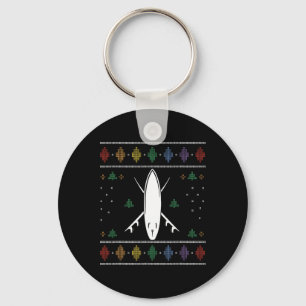 Ugly Christmas Surfboard Surfing Santa Claus New Y Key Ring