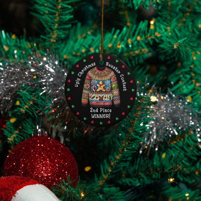 Ugly Christmas Sweater 2nd Place Winner Prize Ornament (Creator Uploaded)