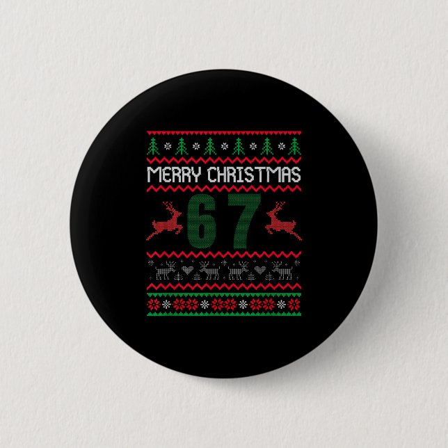 Ugly Christmas Sweater 67 Design  6 Cm Round Badge (Front)