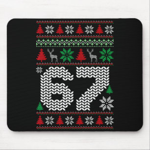 Ugly Christmas Sweater 67 Six Seven 6 7 Meme Funny Mouse Mat