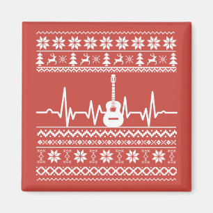 ugly christmas sweater acoustic guitar magnet