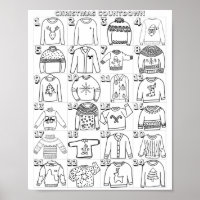 Ugly Christmas Sweater Advent Countdown Colouring