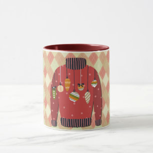 Ugly Christmas Sweater Art Mug Red