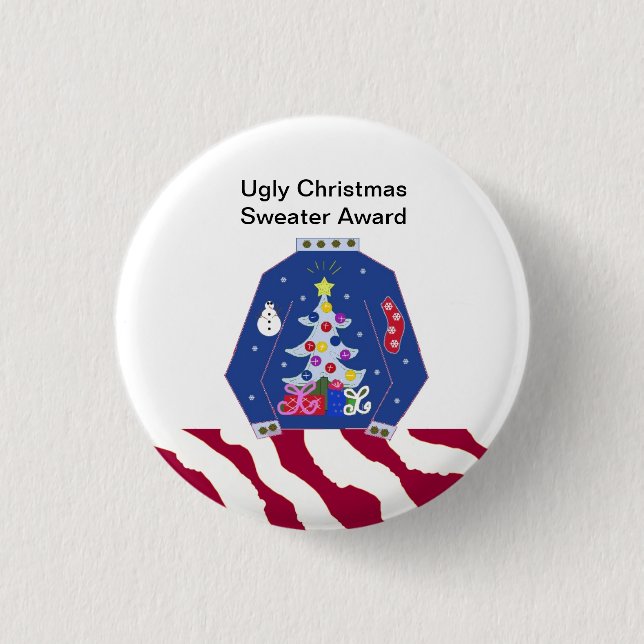 Ugly Christmas Sweater Award 3 Cm Round Badge (Front)
