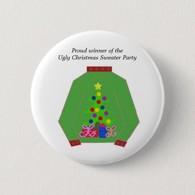 Ugly Christmas Sweater Award 6 Cm Round Badge (Front)