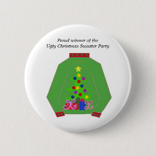 Ugly Christmas Sweater Award 6 Cm Round Badge