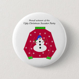 Ugly Christmas Sweater Award 6 Cm Round Badge