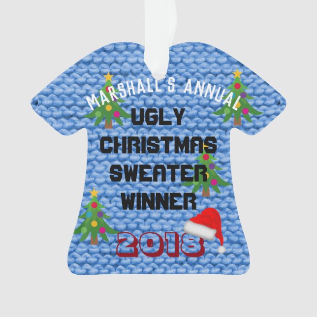 Ugly Christmas Sweater Award ornament (Front)