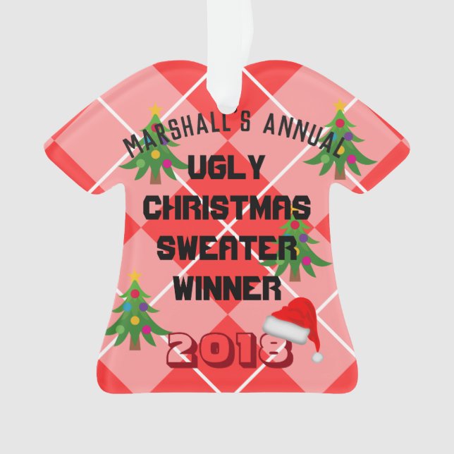 Ugly Christmas Sweater Award ornament (Front)