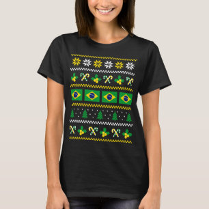 Ugly Christmas Sweater Brazil Flag, Half Brazilian