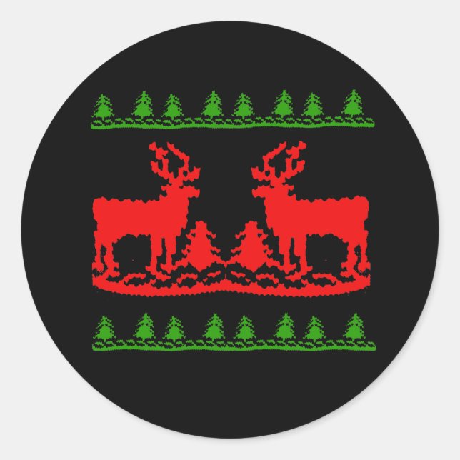 Ugly Christmas Sweater Classic Round Sticker (Front)