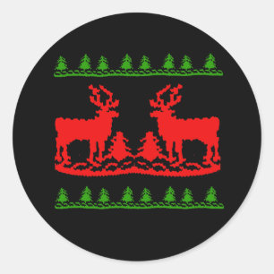 Ugly Christmas Sweater Classic Round Sticker