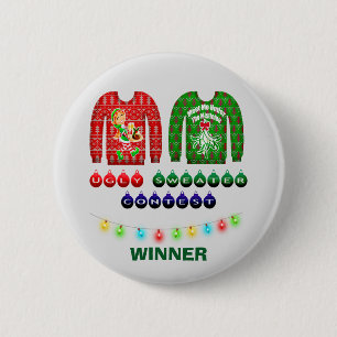 Ugly Christmas Sweater Contest Winner Custom 6 Cm Round Badge