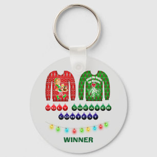 Ugly Christmas Sweater Contest Winner Custom Key Ring