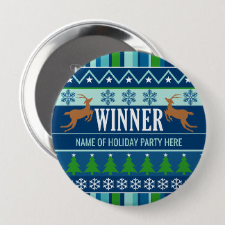 Ugly Christmas Sweater Contest Winner First Place 10 Cm Round Badge