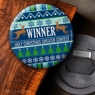 Ugly Christmas Sweater Contest Winner First Place Bottle Opener