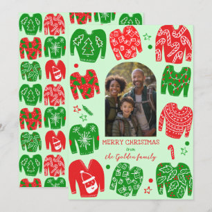 UGLY CHRISTMAS SWEATER Cute Custom PHOTO Holiday Card