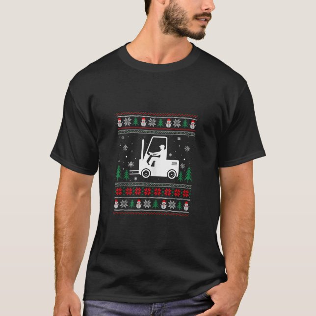 Ugly Christmas Sweater Design Forklift Operator Ug (Front)