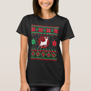 Ugly Christmas Sweater Design Plaid Reindeer
