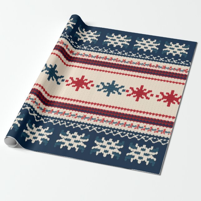 UGLY CHRISTMAS SWEATER DESIGN WRAPPING PAPER (Unrolled)