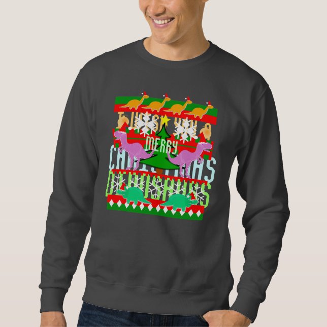 Ugly Christmas Sweater Dinosaurs (Front)