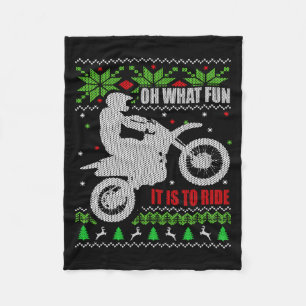 Ugly Christmas Sweater Dirt Bike Motorcycle Motocr Fleece Blanket