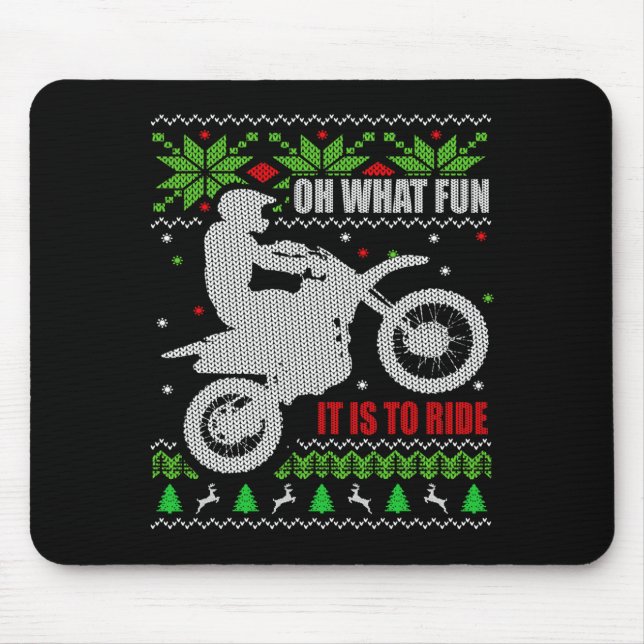 Ugly Christmas Sweater Dirt Bike Motorcycle Motocr Mouse Mat (Front)