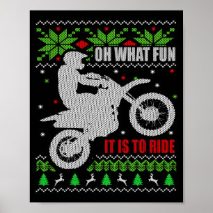 Ugly Christmas Sweater Dirt Bike Motorcycle Motocr Poster