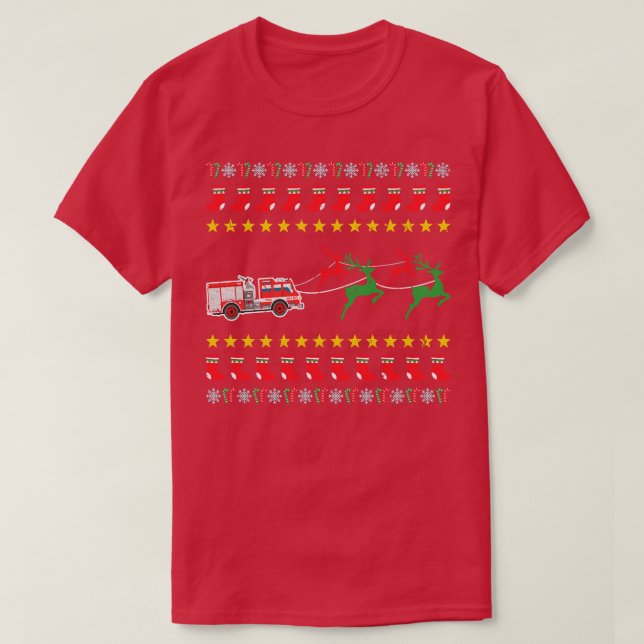Ugly Christmas Sweater for Firefighter (Design Front)