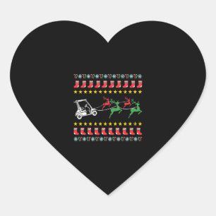 Ugly Christmas Sweater for Golfer Golf Heart Sticker