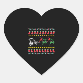 Ugly Christmas Sweater for Golfer Golf Heart Sticker