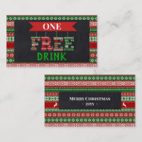 Ugly Christmas Sweater Free Drink Party Ticket