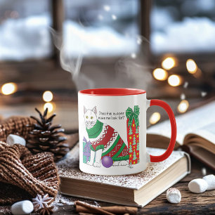 Ugly Christmas Sweater Funny Cat Mug