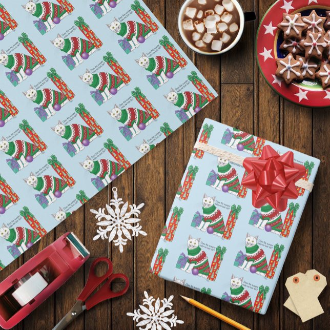 Ugly Christmas Sweater Funny cat Wrapping Paper (Creator Uploaded)
