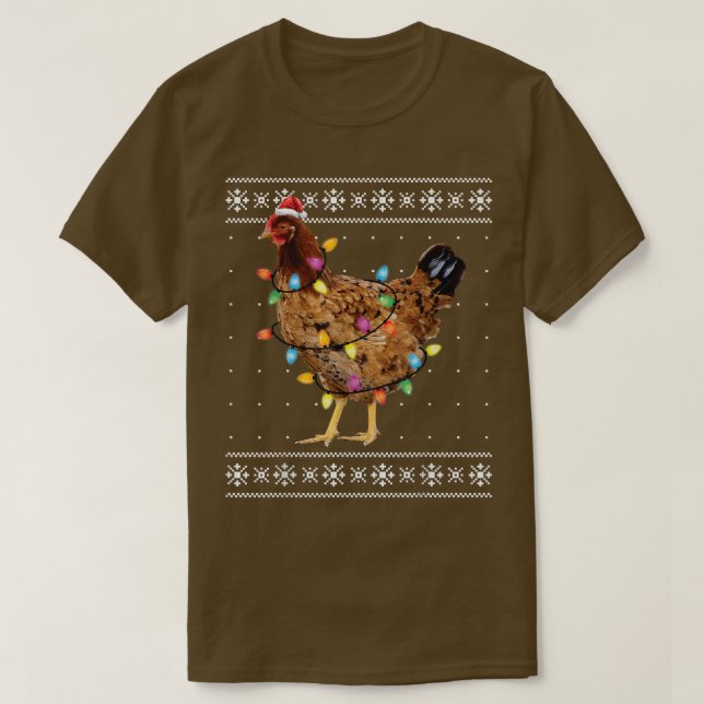 Ugly Christmas Sweater Funny Chicken Christmas  (Design Front)