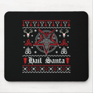 Ugly Christmas Sweater Hail Santa Pentagram Xmas S Mouse Mat