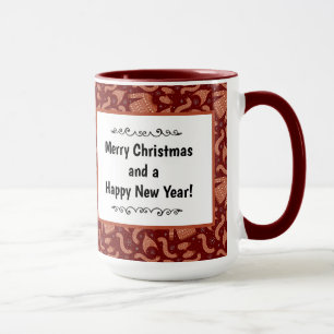 Ugly Christmas Sweater Hat Scarf Red White Mug