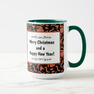 Ugly Christmas Sweater Hat Scarf Red White Mug