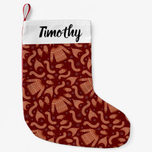 Ugly Christmas Sweater Hat Scarf Red White Small Christmas Stocking