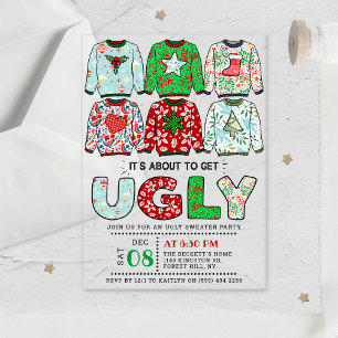 Ugly Christmas Sweater Holiday Party Acrylic Invitations